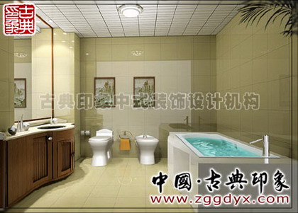 现代中式装修风格别墅卫生间